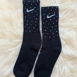 Nike Black Socks w/ Bling